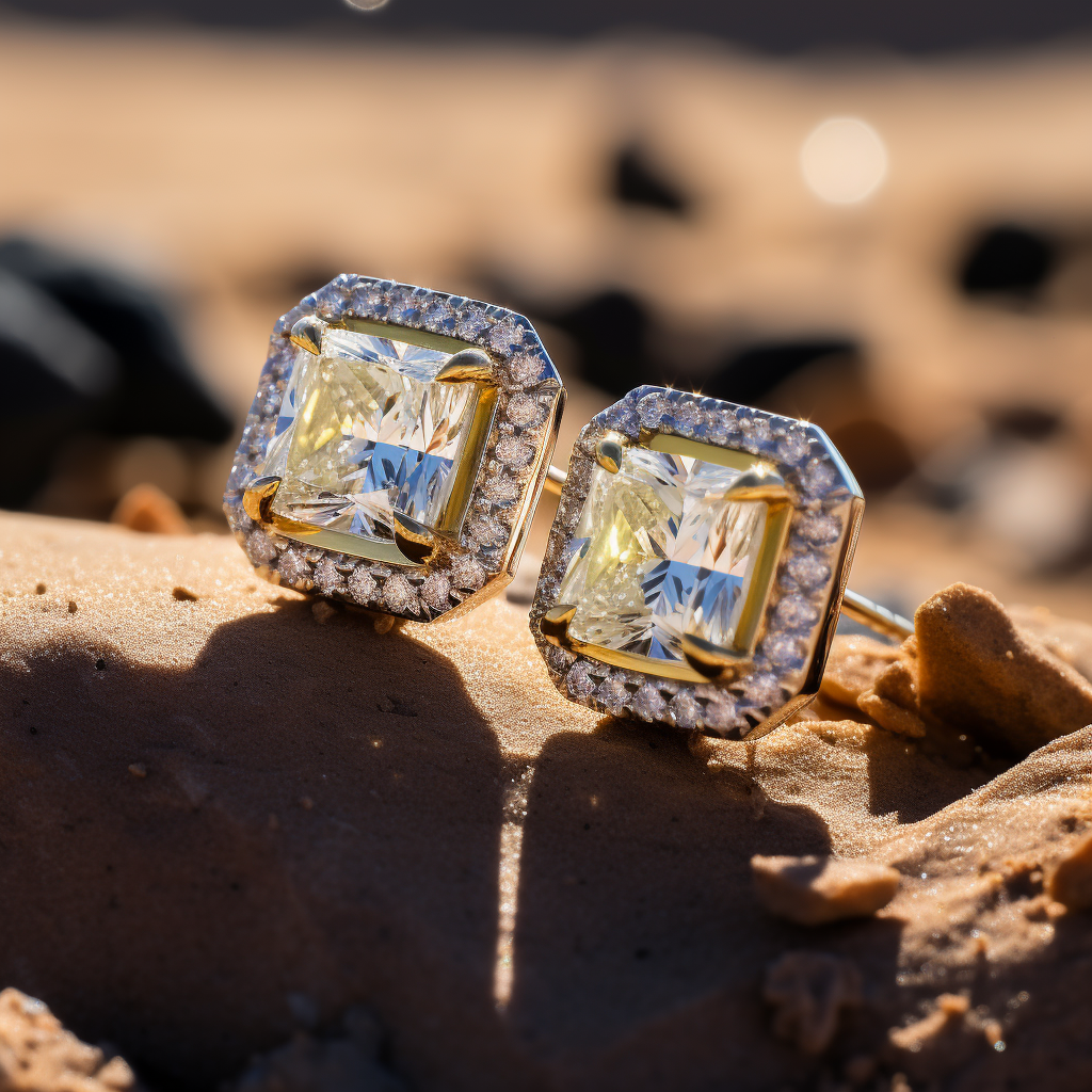 Radiant Cut Sapphire and Diamond Earrings | Leo Alfred Jewelers